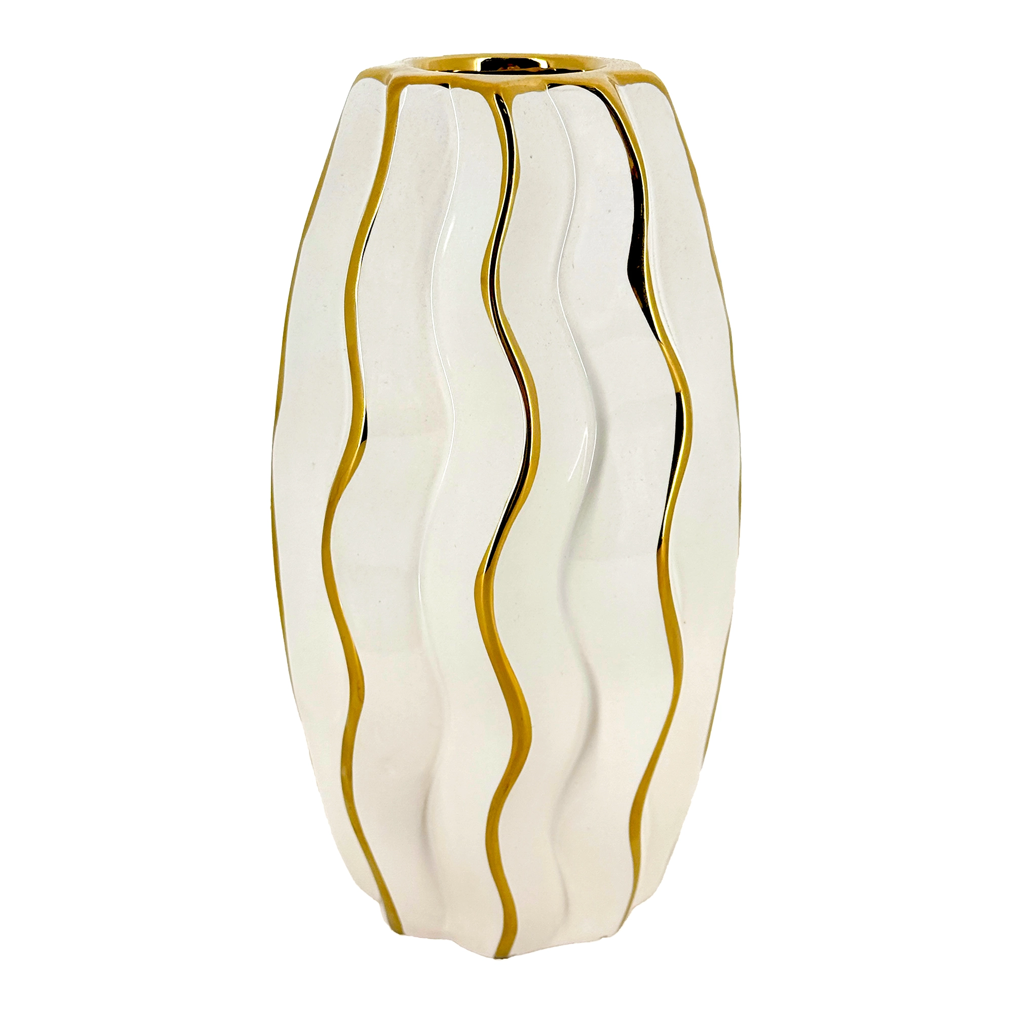 Ваза "Asher" (керамика), D13,5хН24,5 см Белый