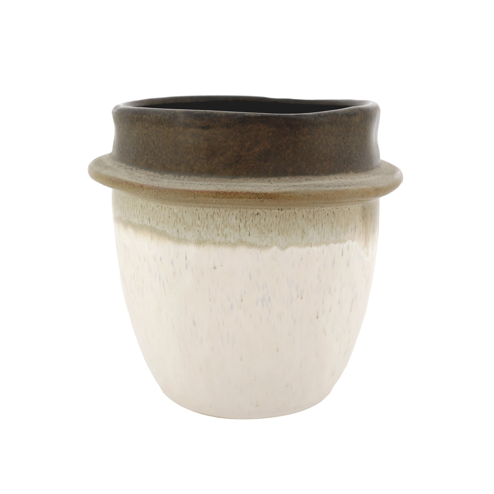 Кашпо "Moai" (керамика), D20хН19 см Серый