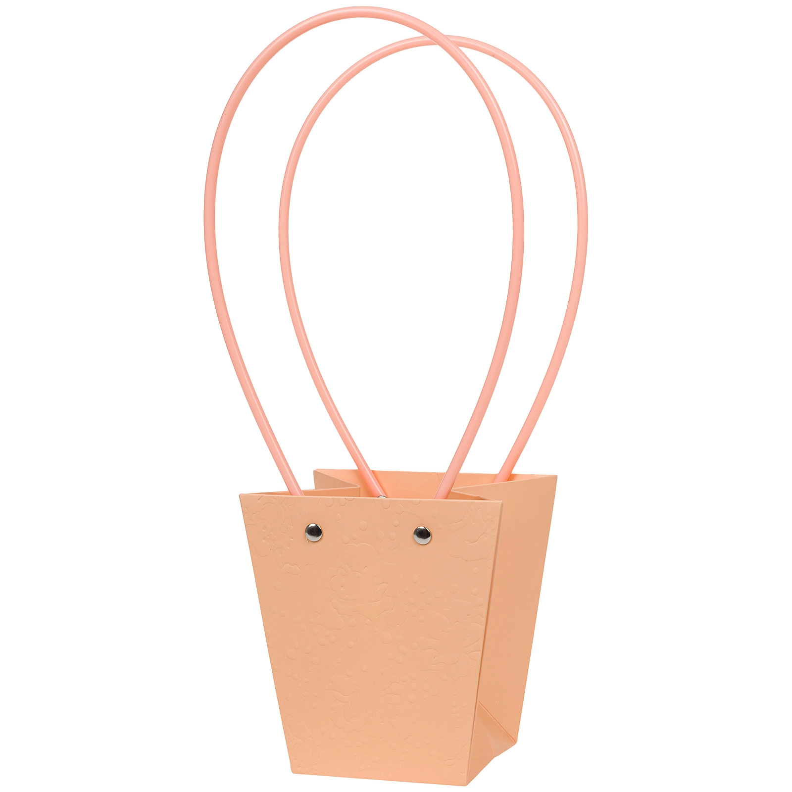 Сумка подарочная "Flowers" (картон), 12x8xH12,5 см, набор (10 шт), с ламинацией Персиковый