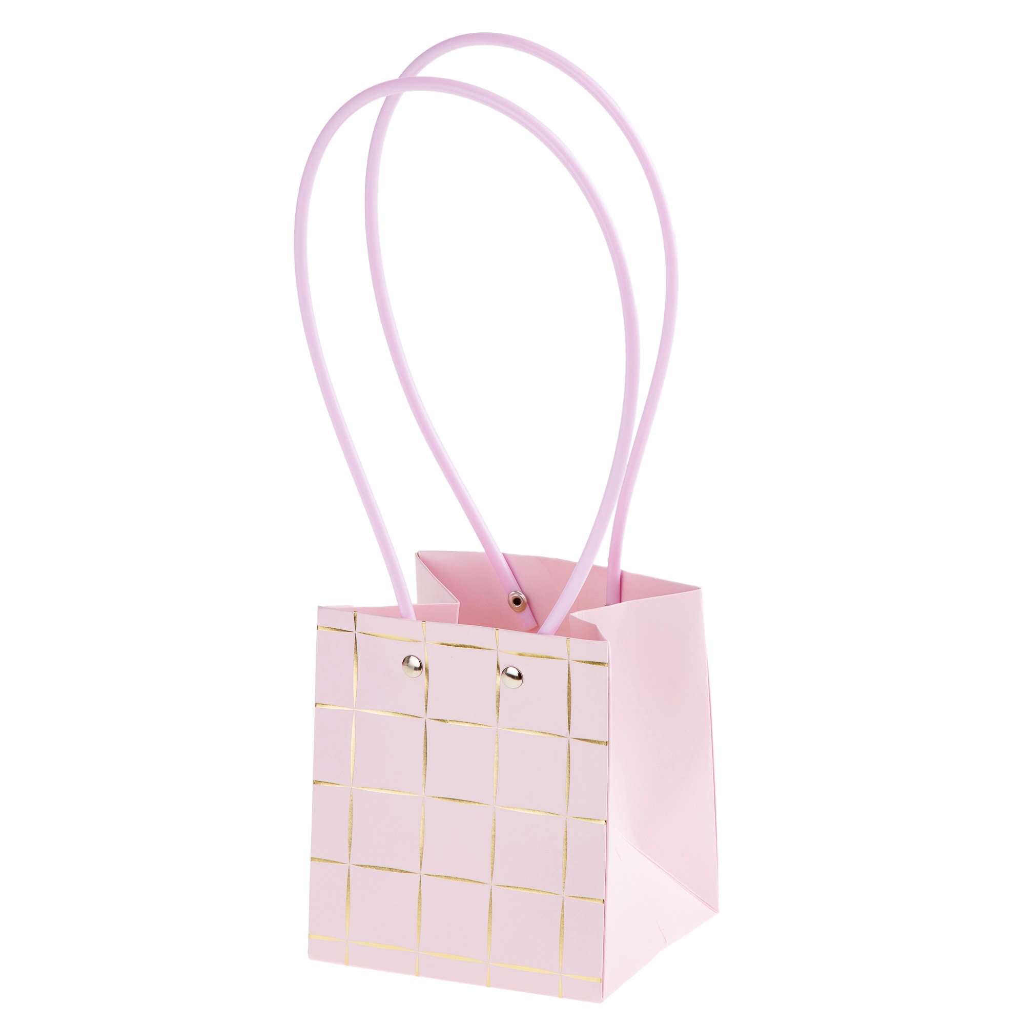 Сумка подарочная "Полосы" (картон), 11,5x10,5xH13 см, набор (10 шт), с ламинацией Сиреневый