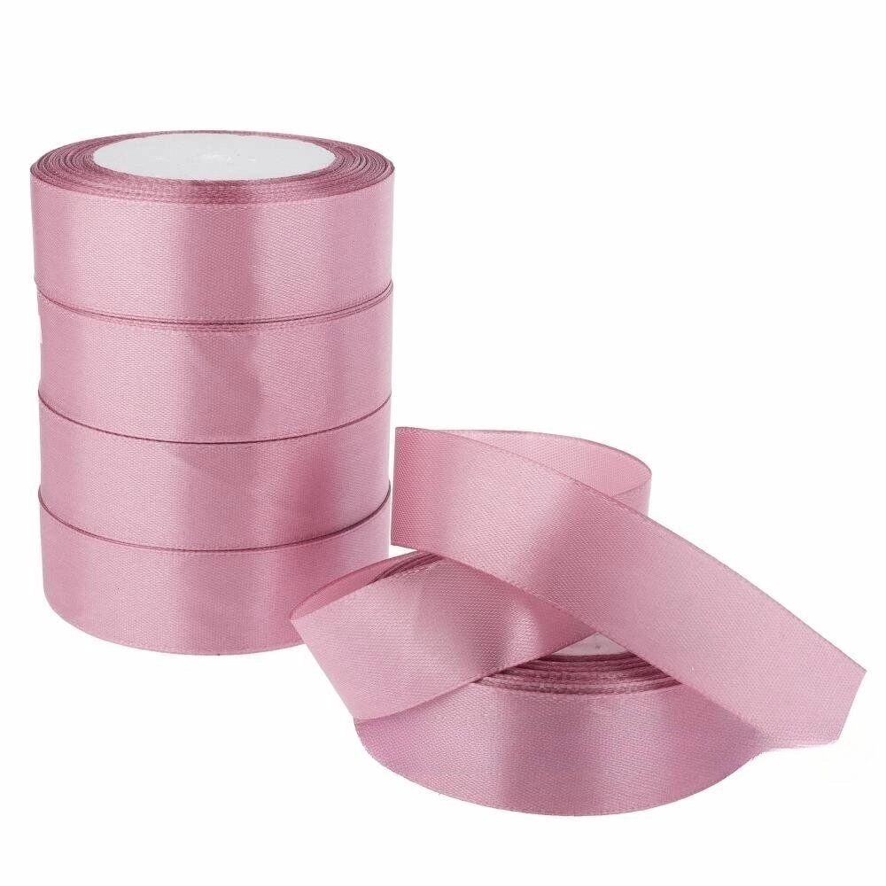 Лента атлас, 25 ммx25 ярд Розовый-сиреневый