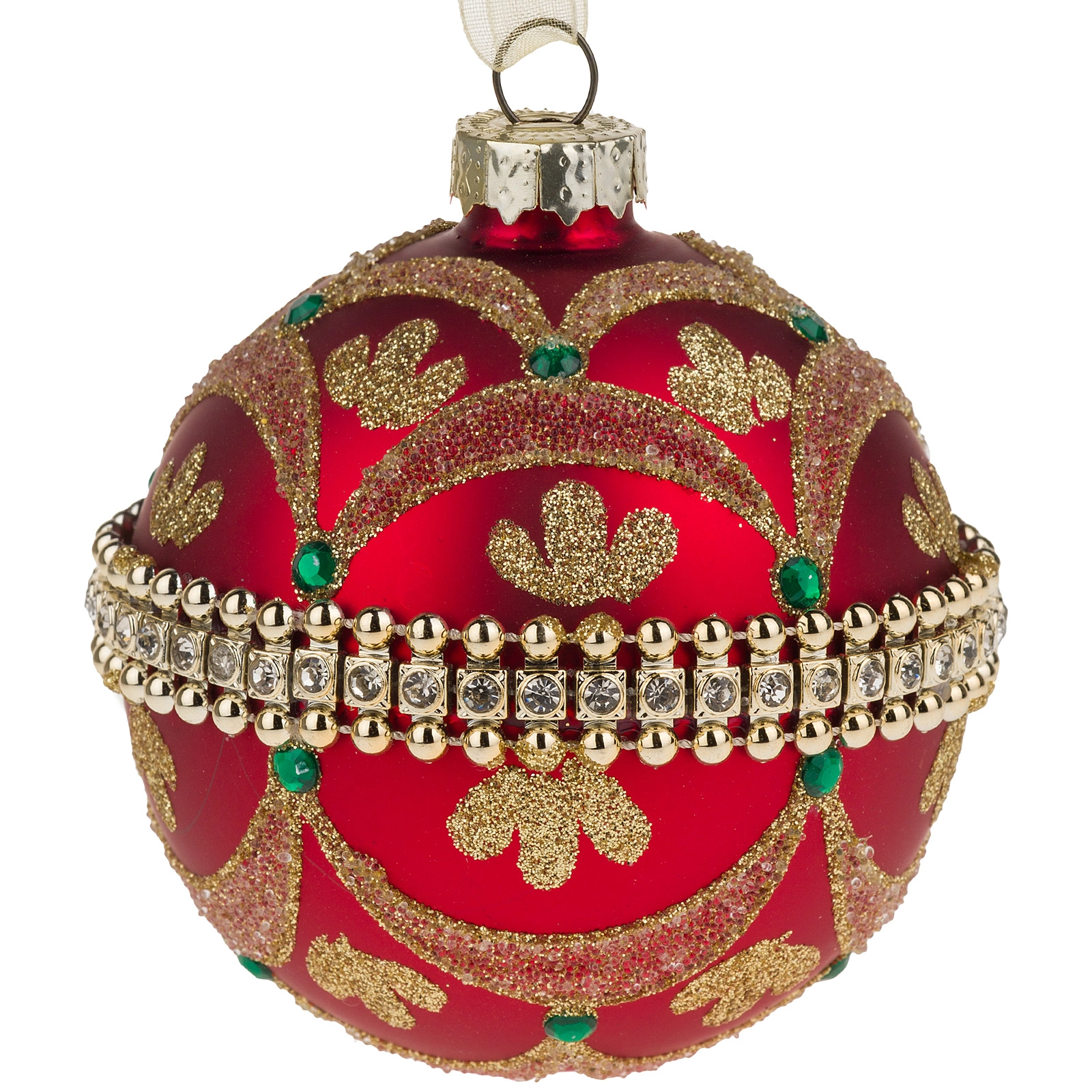Елочная игрушка "Шар" (стекло), D8 см Красный