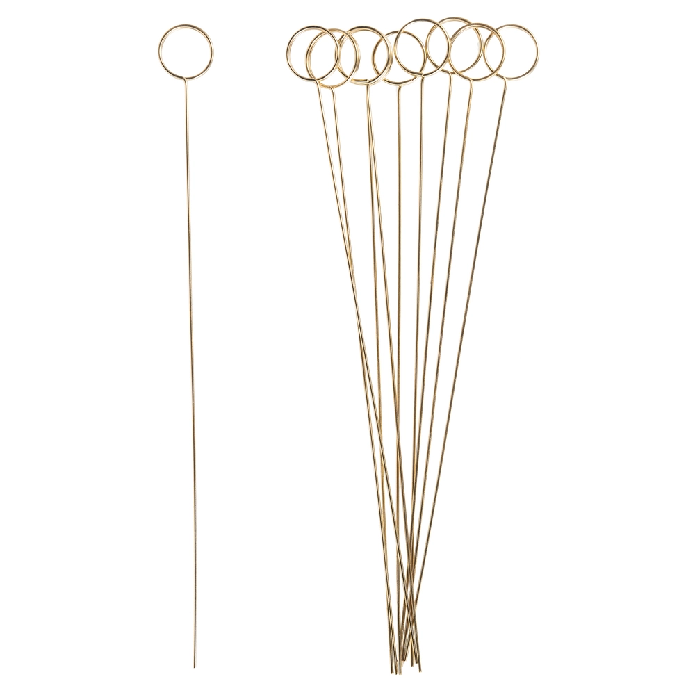 Крепеж для открыток в букете (металл) "Колечко", H34,5 см, набор (10 шт) Золотой