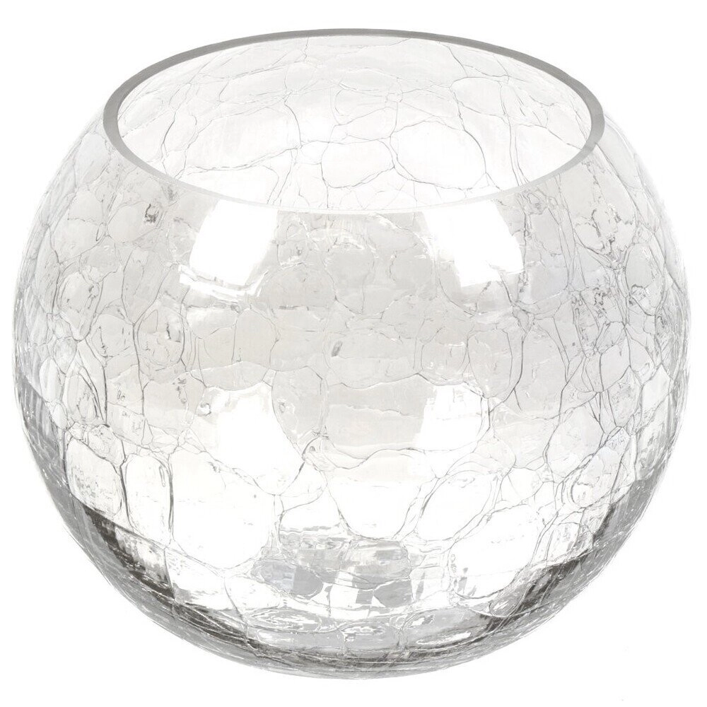 Ваза "Шаровая кракелюр" (стекло), D20хH13 см Прозрачный