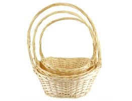 Корзина плетеная (ива), 39x28xH18/50 см - 29x20xH15/40 см, набор (3 шт) Натуральный