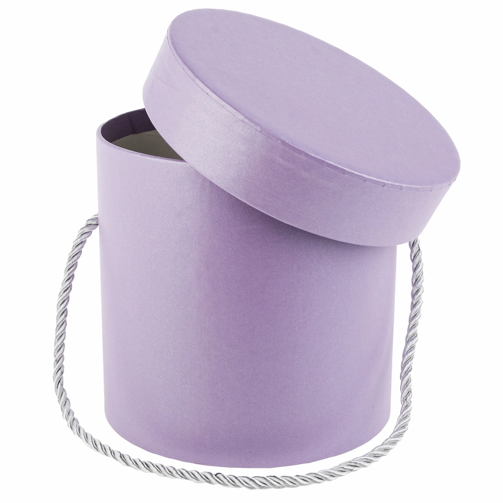 Коробка шляпная, D13xH13 см, с ручкой Фиолетовый