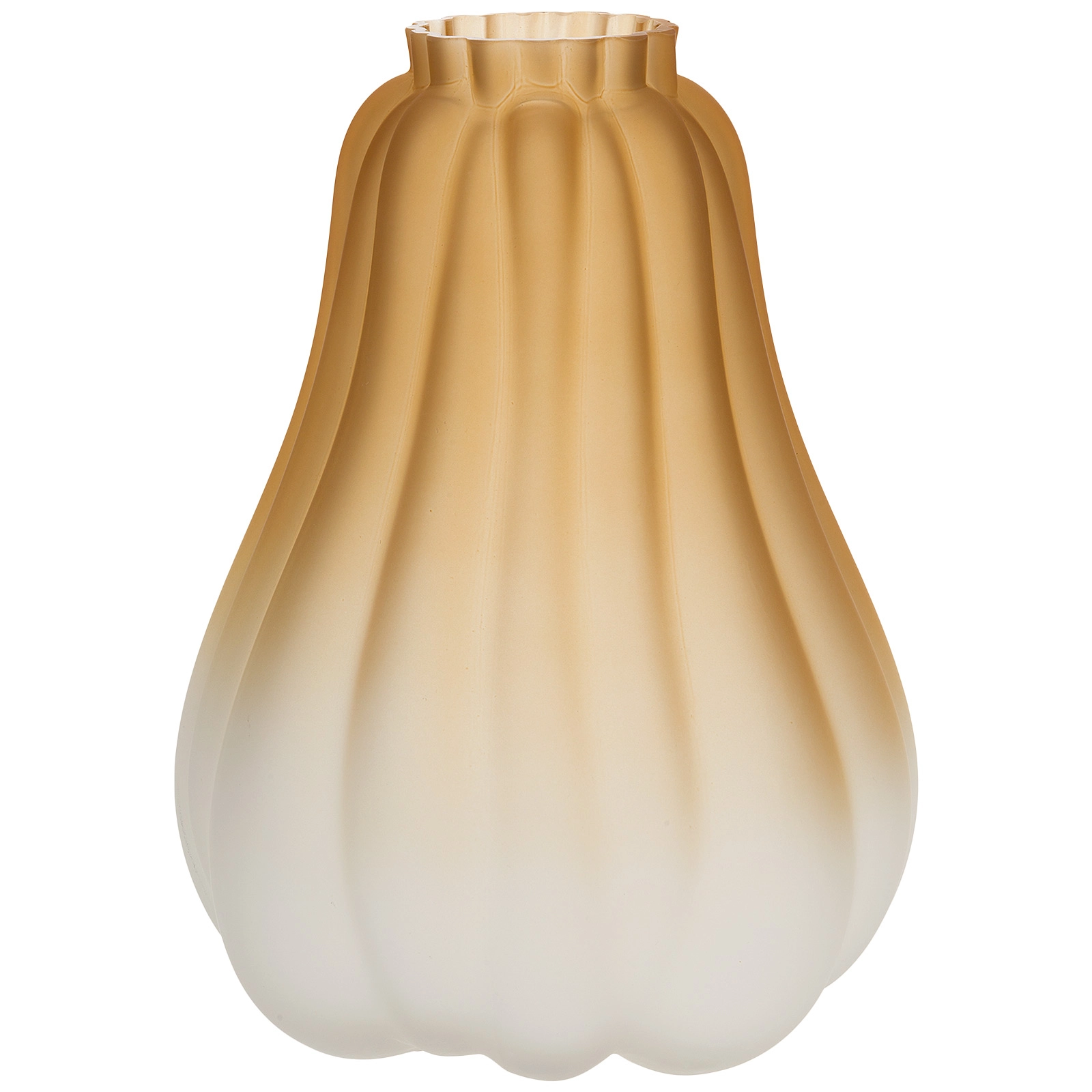 Ваза "Frosty fruit" (стекло), D19xH25 см Белый-оранжевый