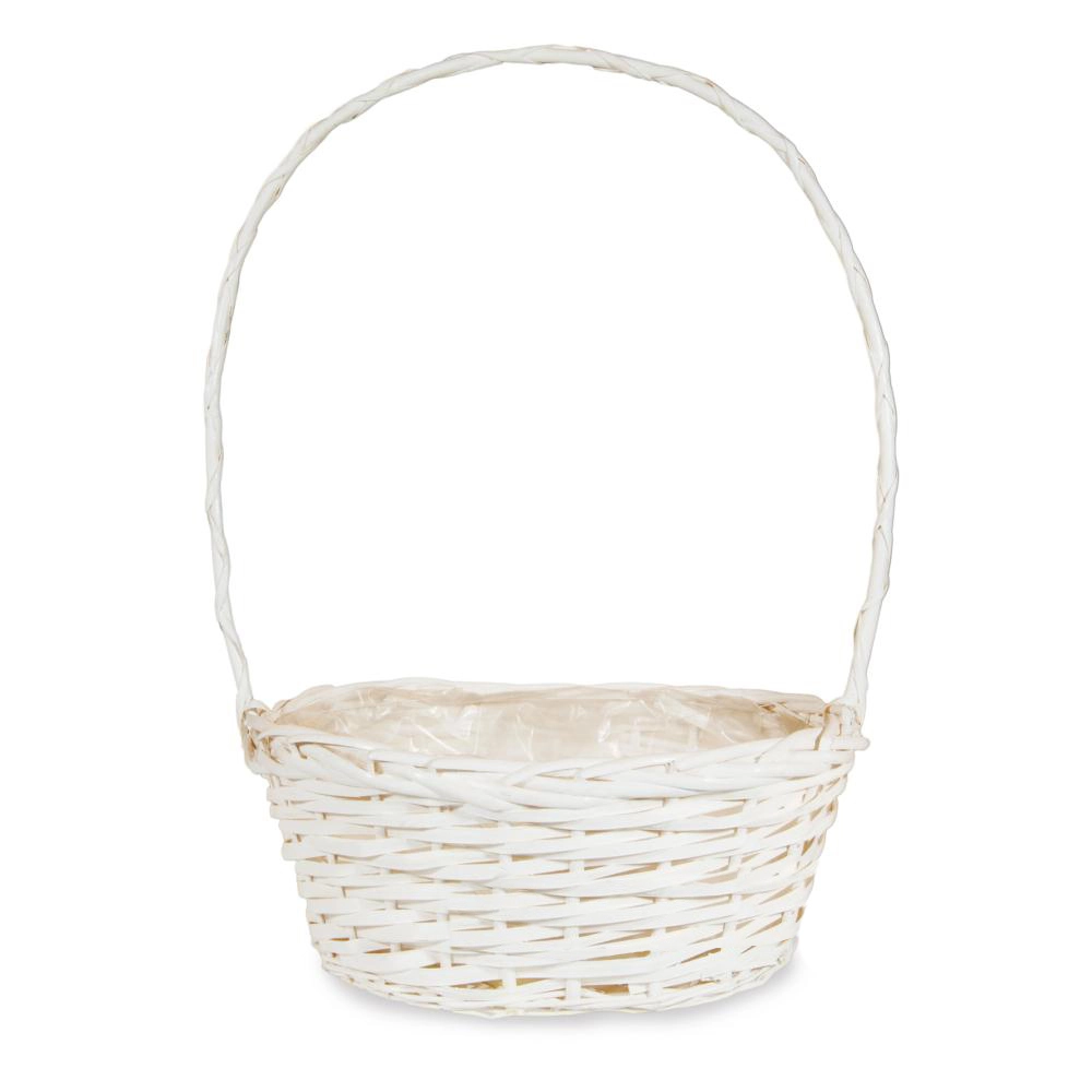 Корзина плетеная (ива), 36x27xH15/54 см Белый
