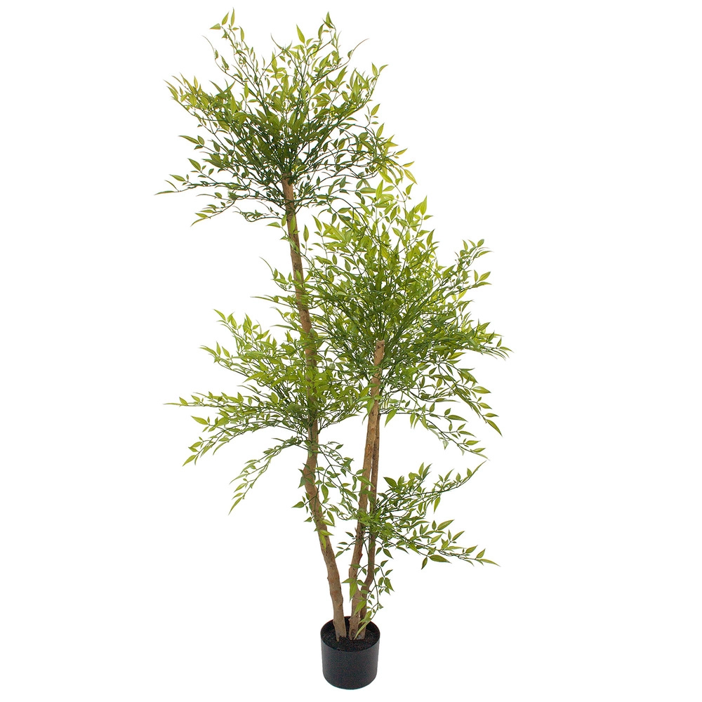 Дерево искусственное в кашпо "Бамбук Наньтянь", H160 см Зеленый