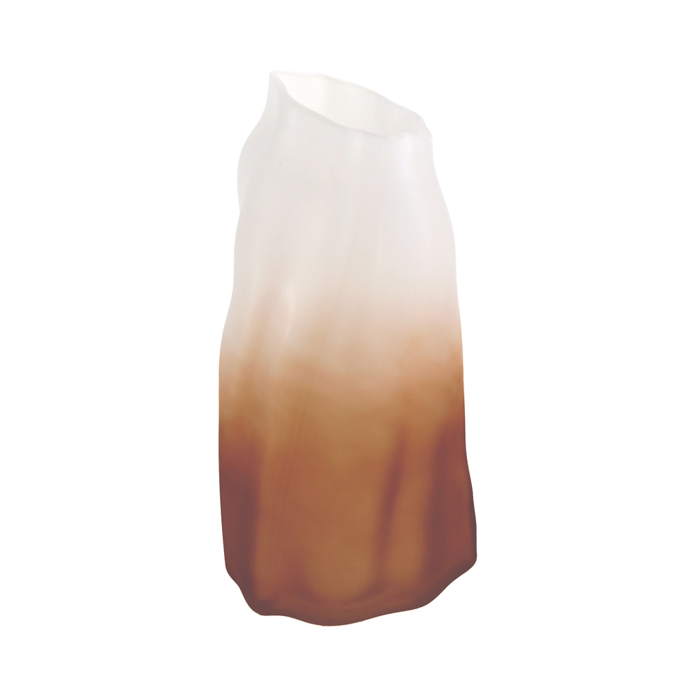 Ваза "Wood" (стекло), D17xH33,5 см Белый-коричневый