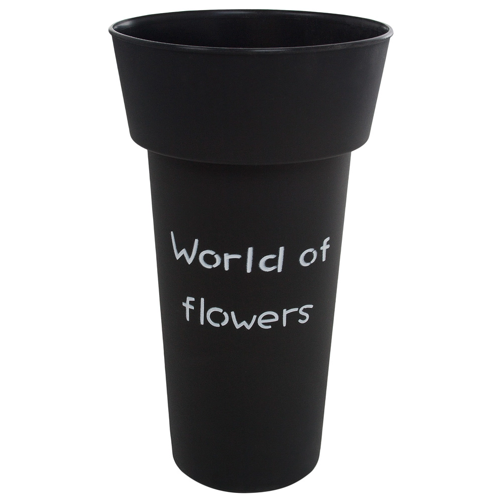 Вазон "World of flowers" (пластик), D20xH35 см Черный