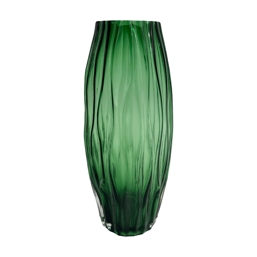 Ваза "Graceful Edge" (стекло), D13xH30 см Зеленый