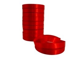 Лента атлас, 12 ммx25 ярд, набор (10 шт) Красный
