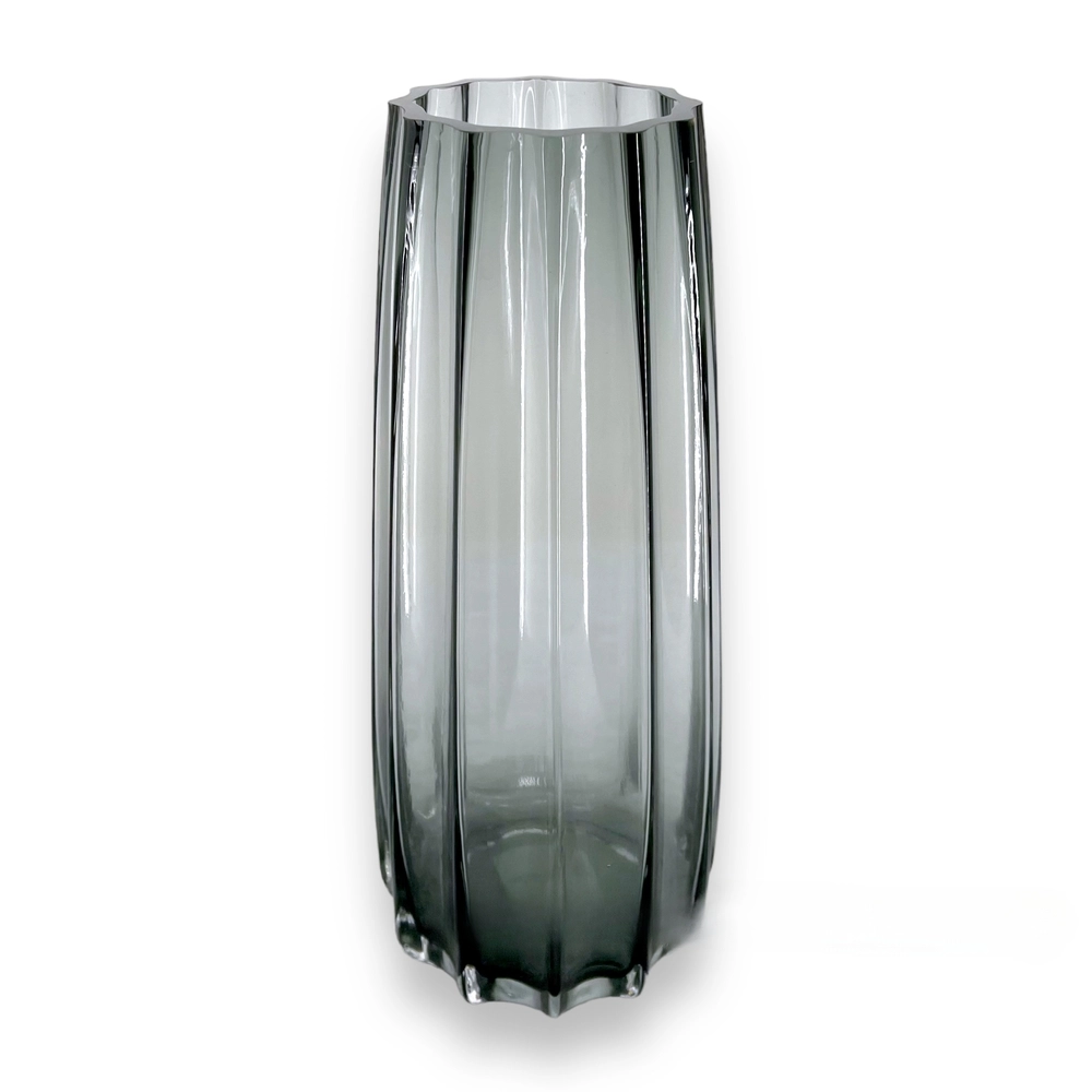 Ваза "Classic border" (стекло), D10xH30 см Бензиновый