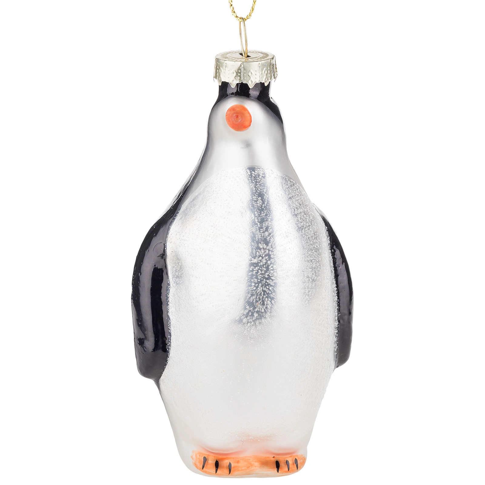 Елочная игрушка "Пингвин" (стекло), 7x5xH10 см Черный