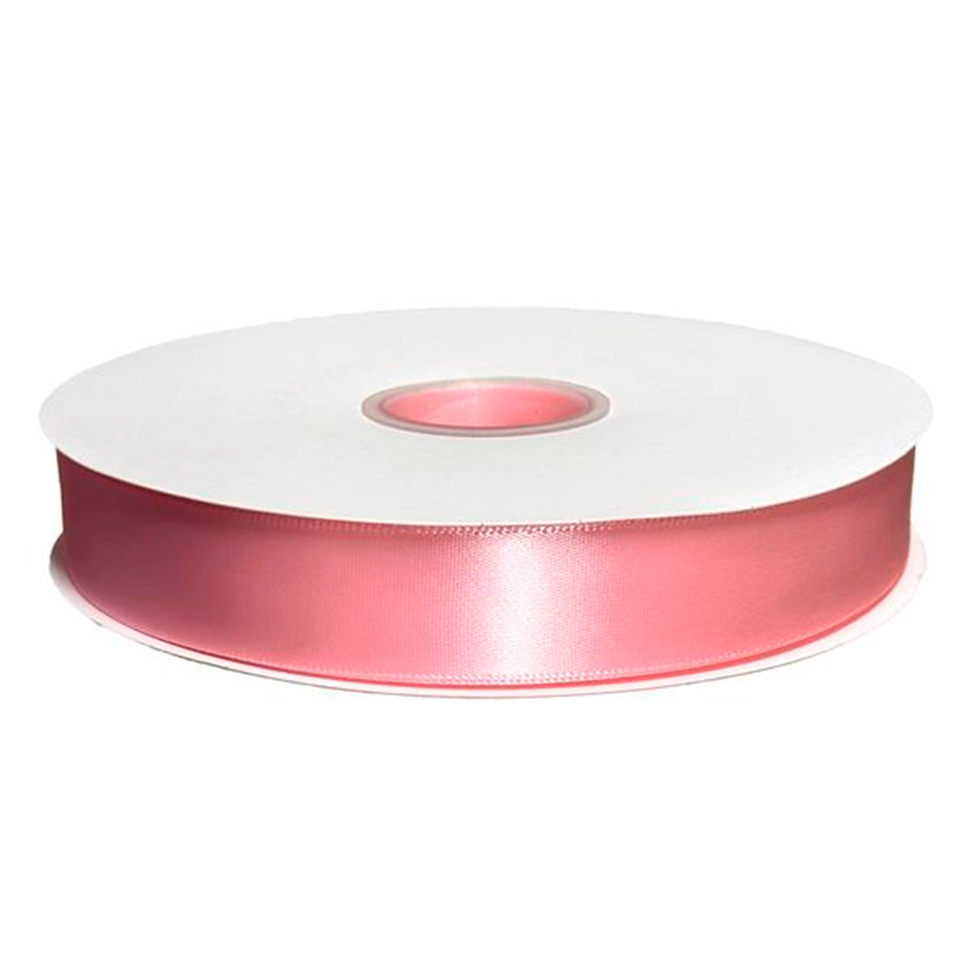 Лента атлас, 25 ммx50 ярд, плотная, на катушке Розовый