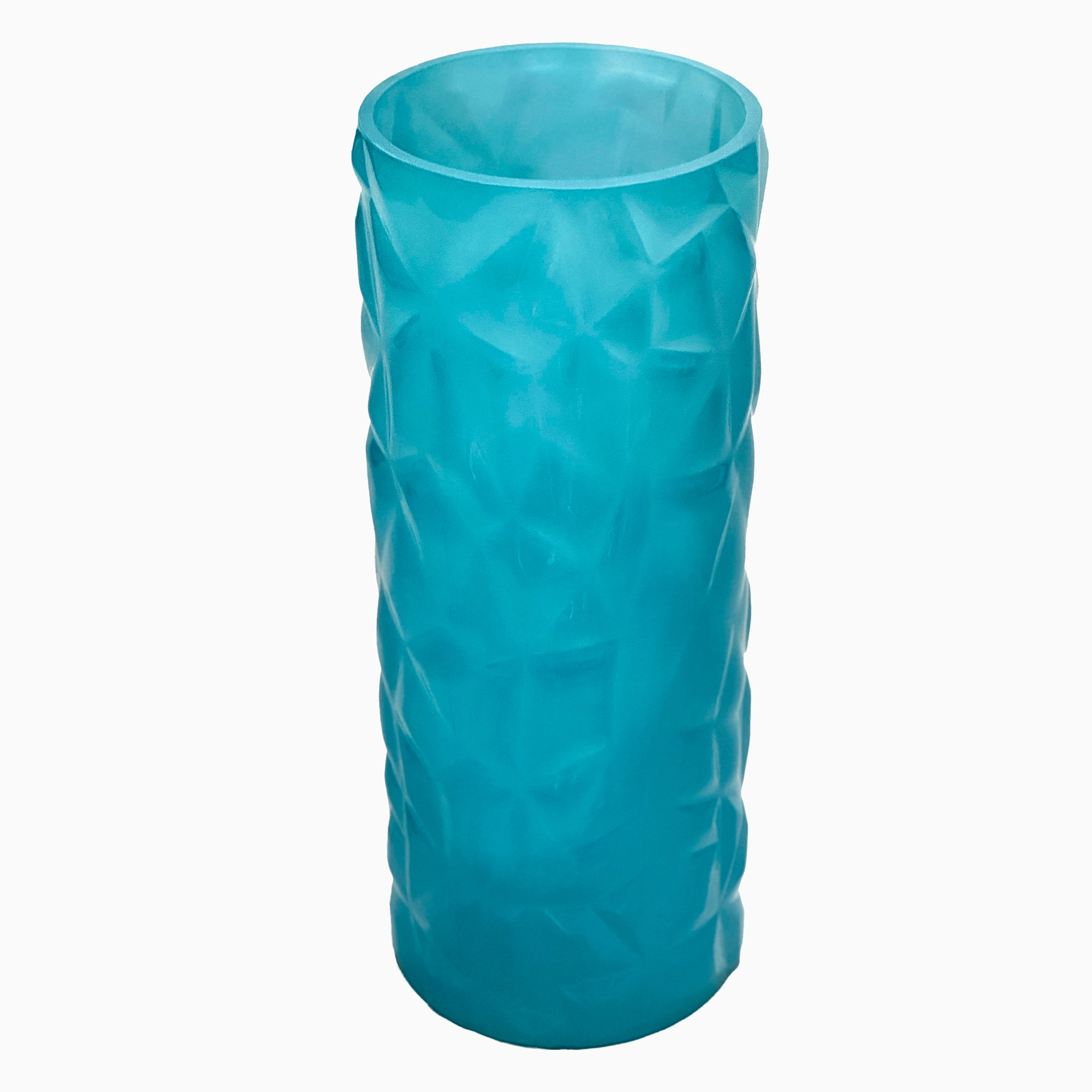 Ваза "Crackle" (стекло), D12,5xH28,5 см Голубой