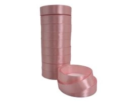 Лента атлас, 20 ммx25 ярд, набор (10 шт) Персиковый-розовый
