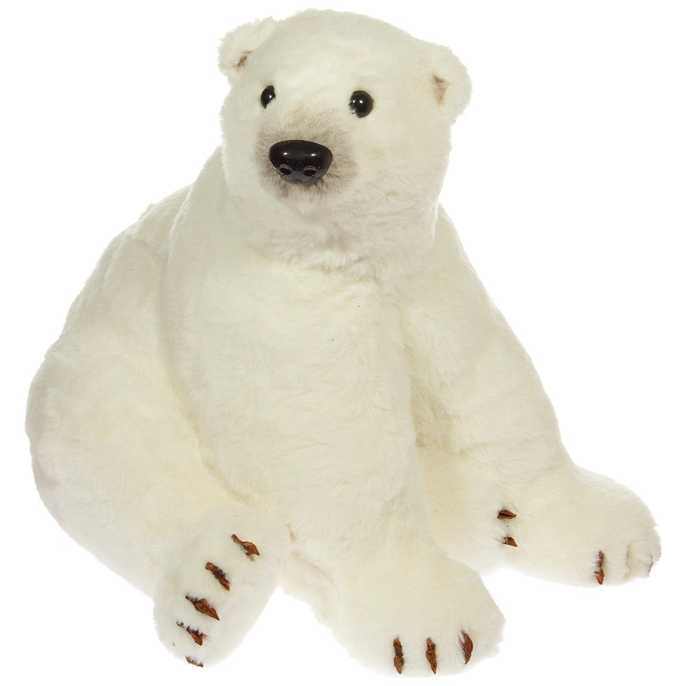 Фигура "Медведь" (иск. мех), 34x32xH34 см Белый
