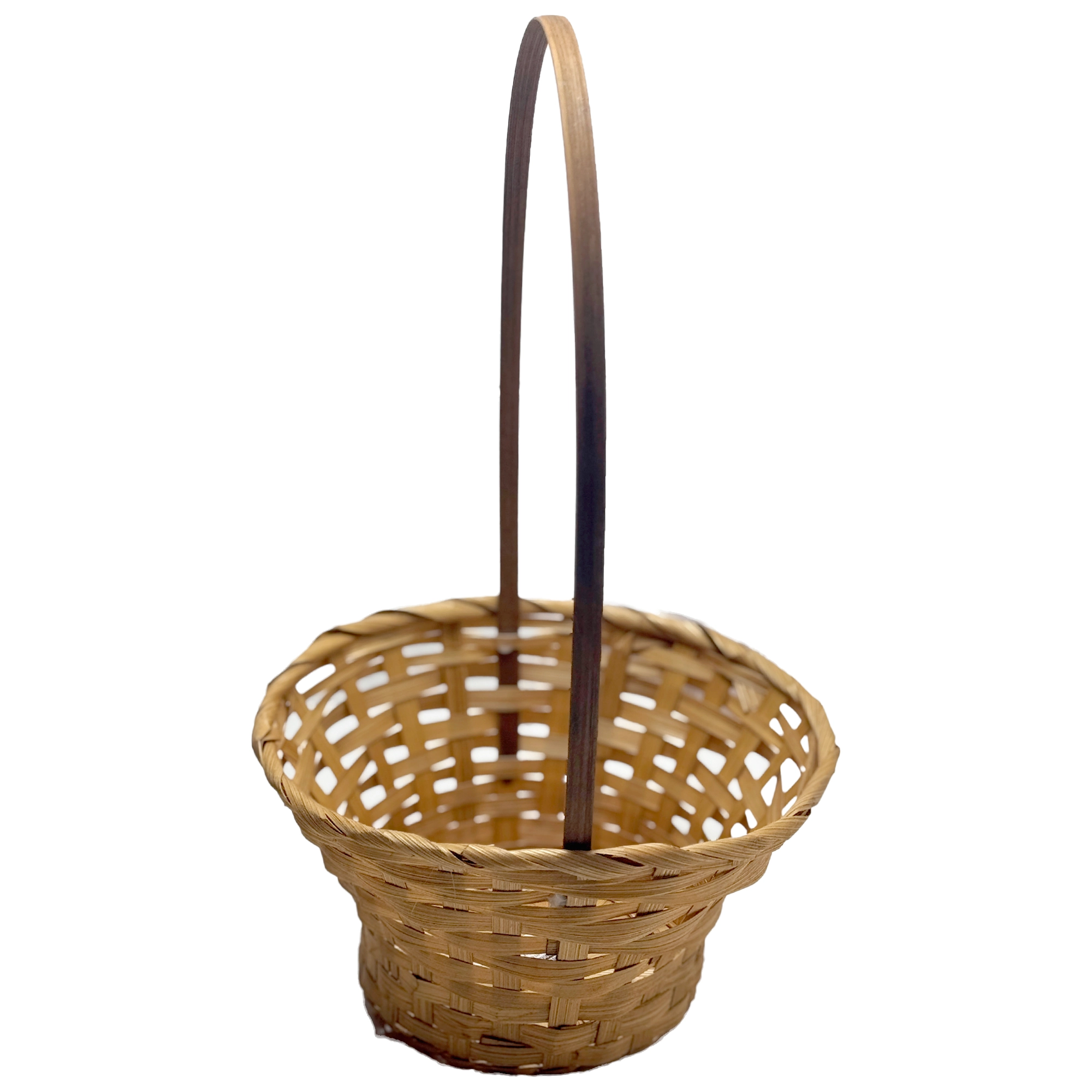 Корзина плетеная (бамбук), D22xH12/37 см Коричневый