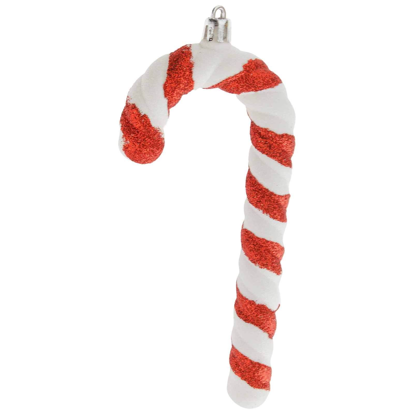 Елочная  игрушка "Карамельная трость" (пластик), H14 см, набор (2 шт) Белый