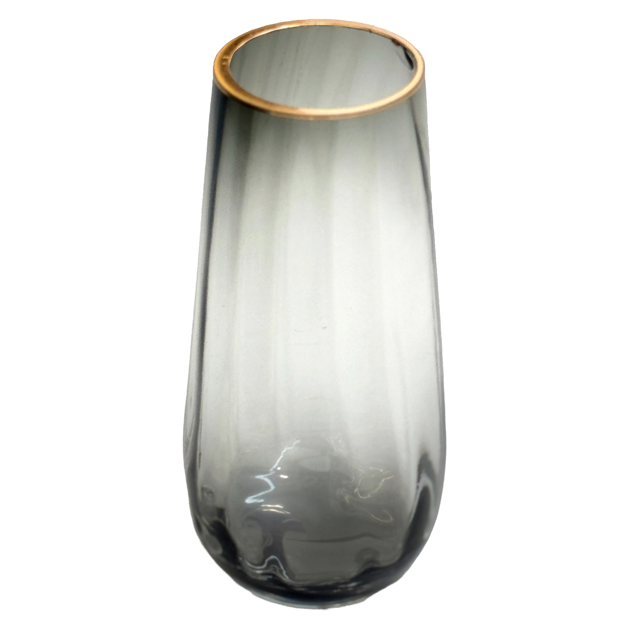 Ваза "Капля грани" (стекло), D8хН25 см Серый