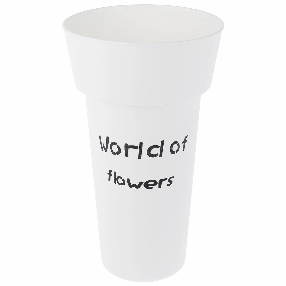 Вазон "World of flowers" (пластик), D20xH35 см Белый