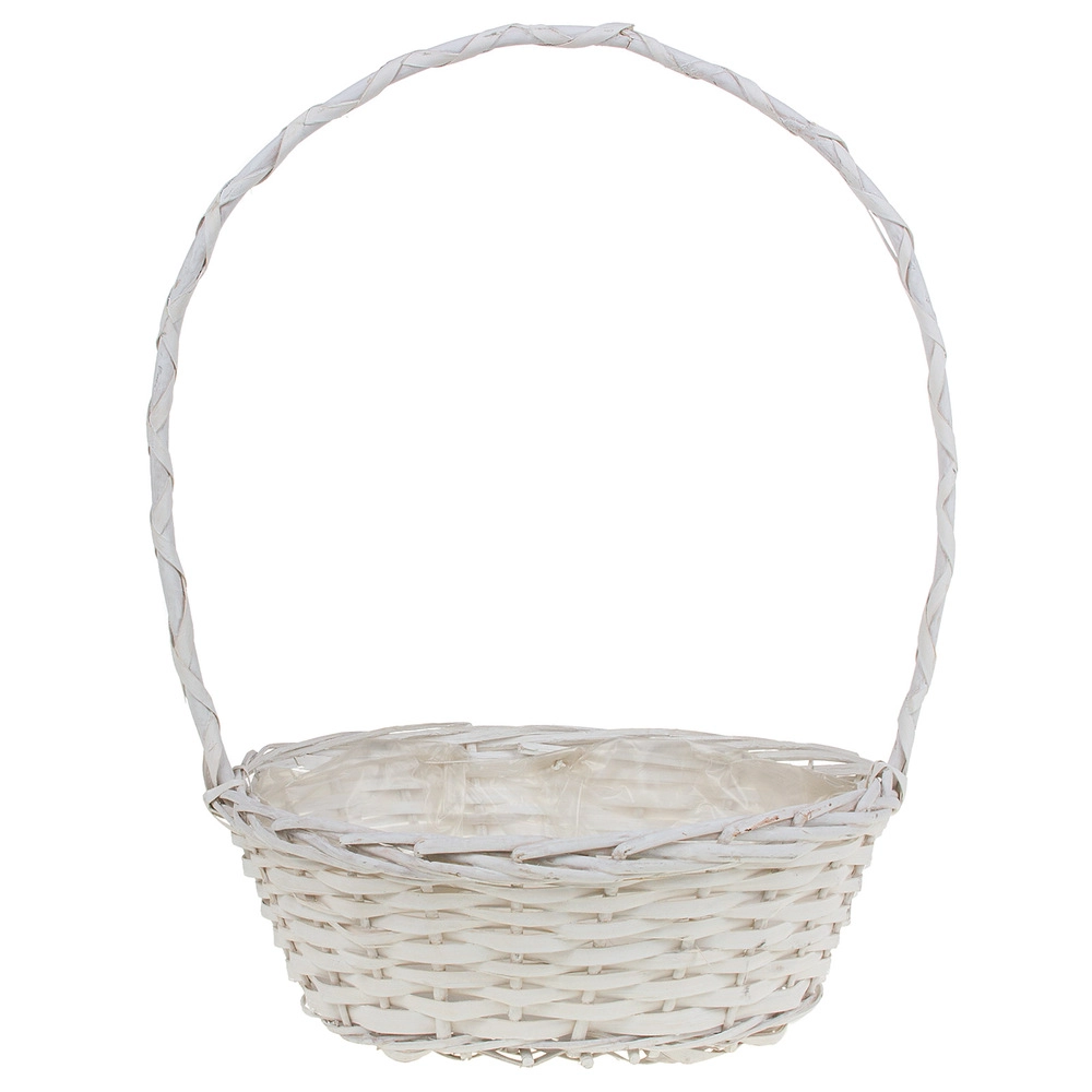 Корзина плетеная (ива), 35x28xH13/50 см Белый