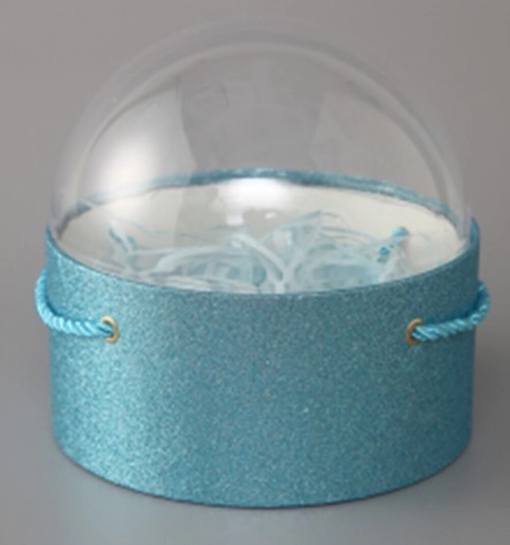 Коробка подарочная, D16,5хH16,5 см, с окном Бирюзовый