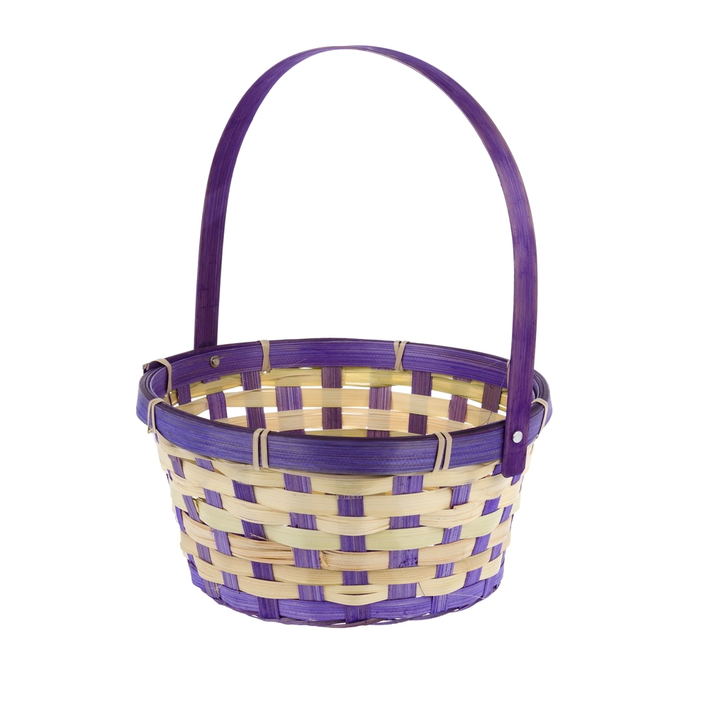 Корзина плетеная "Кант" (бамбук), D21xH10/24 см Фиолетовый