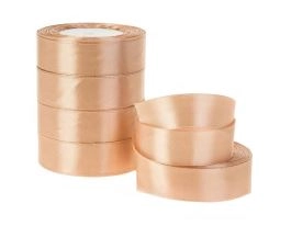 Лента атлас, 40 ммx25 ярд, набор (5 шт) Карамельный