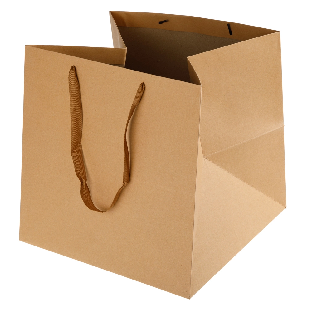 Сумка подарочная (бумага), 35х35хН35 см, набор (12 шт) Натуральный