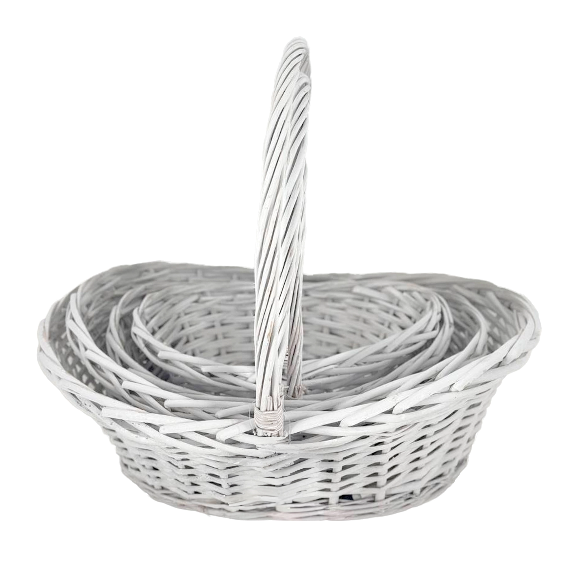 Корзина плетеная (ива), 29x20xH12/26 см - 46x34xH18/40 см, набор (4 шт) Белый