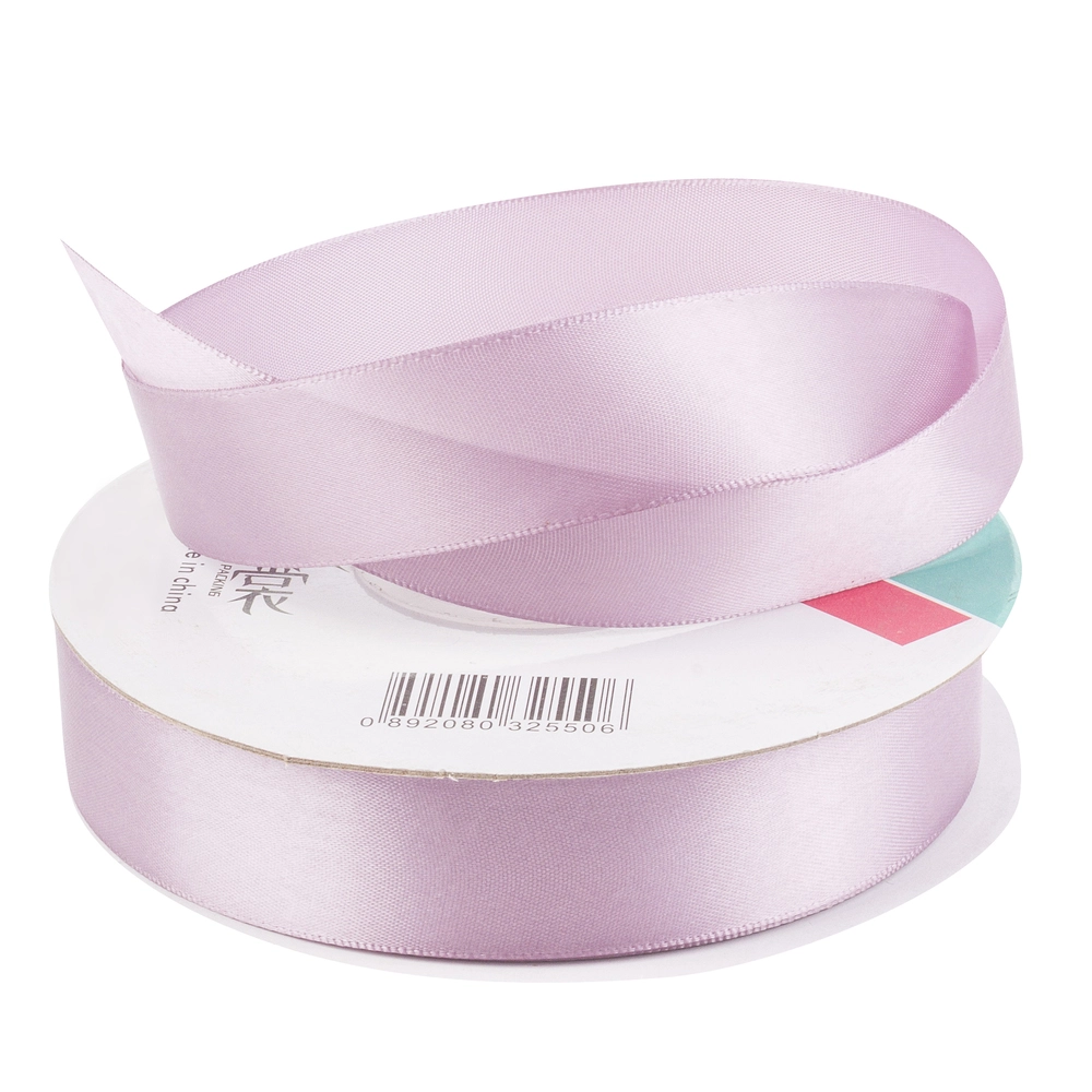 Лента атлас, 25 ммx35 ярд, плотная, на катушке Сиреневый