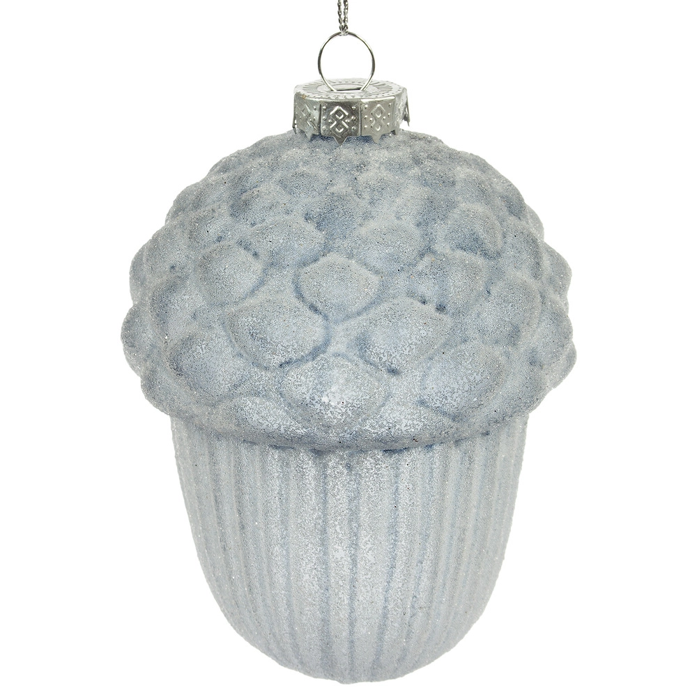 Елочная игрушка "Желудь" (стекло), D8xH11,5 см Серебряный
