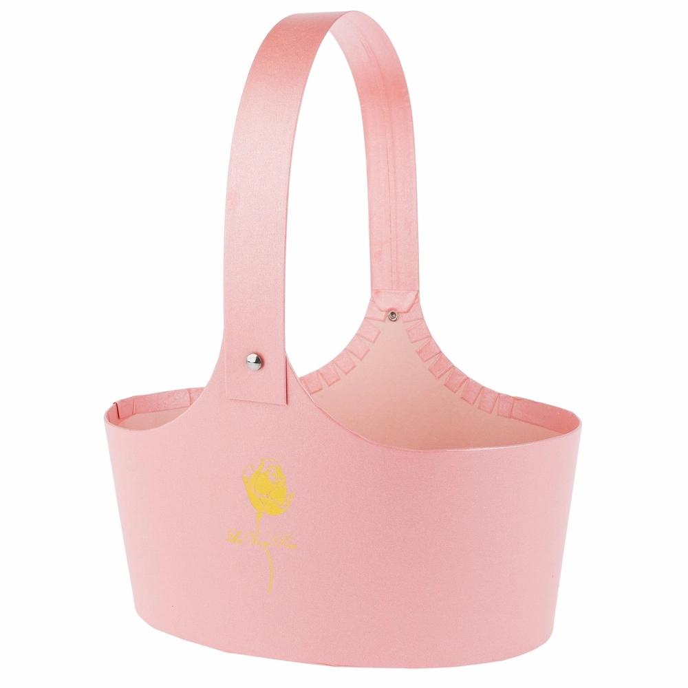 Коробка-кашпо "Сумка/Принт", 20x16xH13 см, с ручкой Розовый