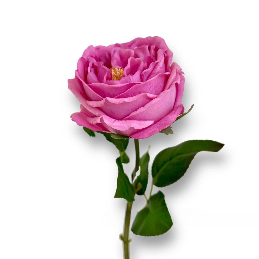 Цветок искусственный "Роза", H45 см, с силиконовым покрытием Розовый