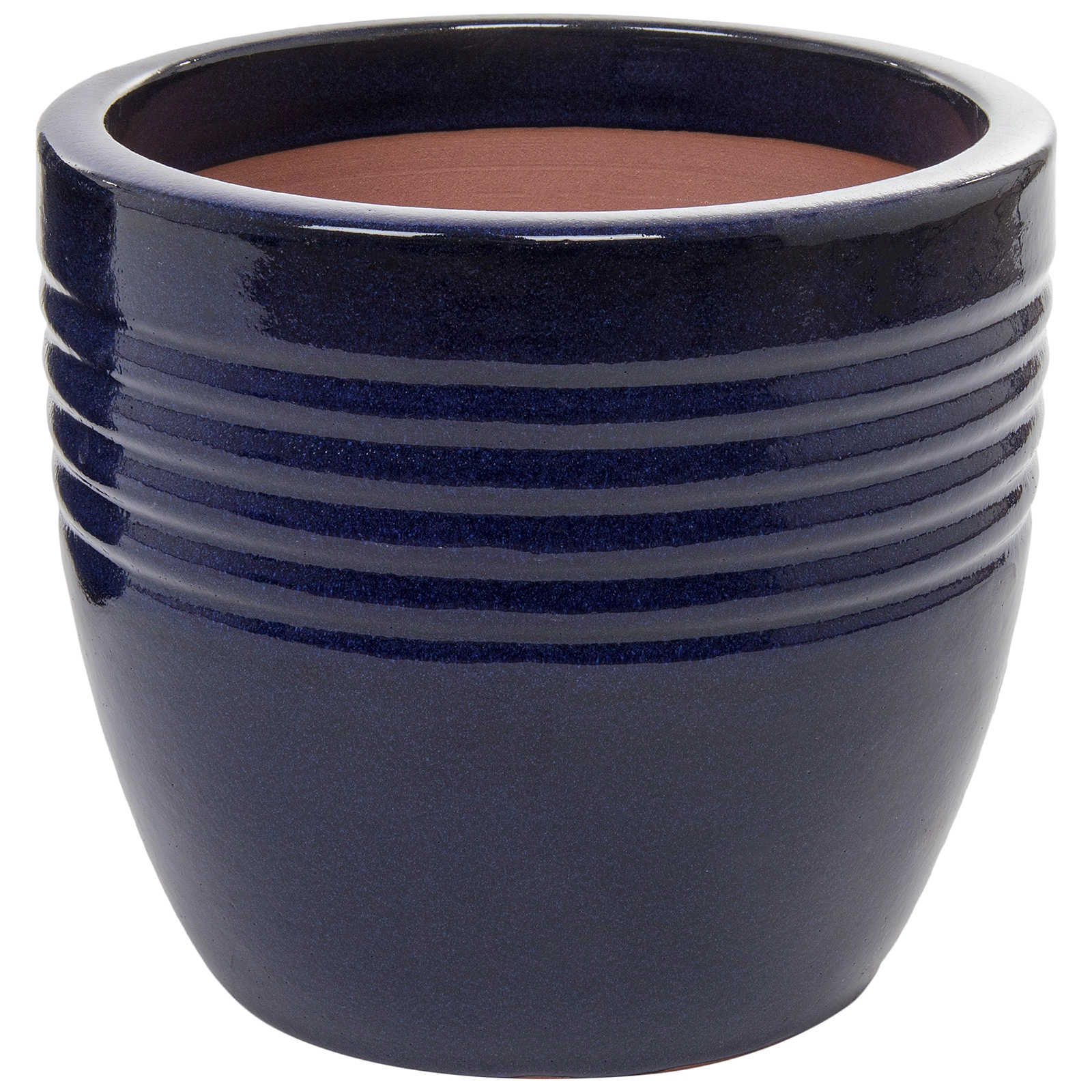 Кашпо Nobilis Marco "Dark Blue Relief Round" (керамика), D29хH25,5 см Синий