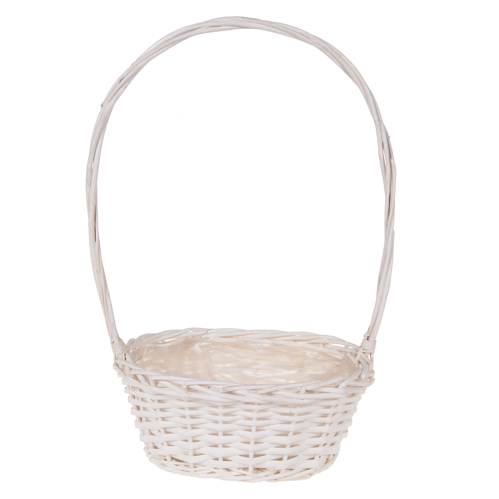 Корзина плетеная (ива), 26x19xH12/46 см Белый