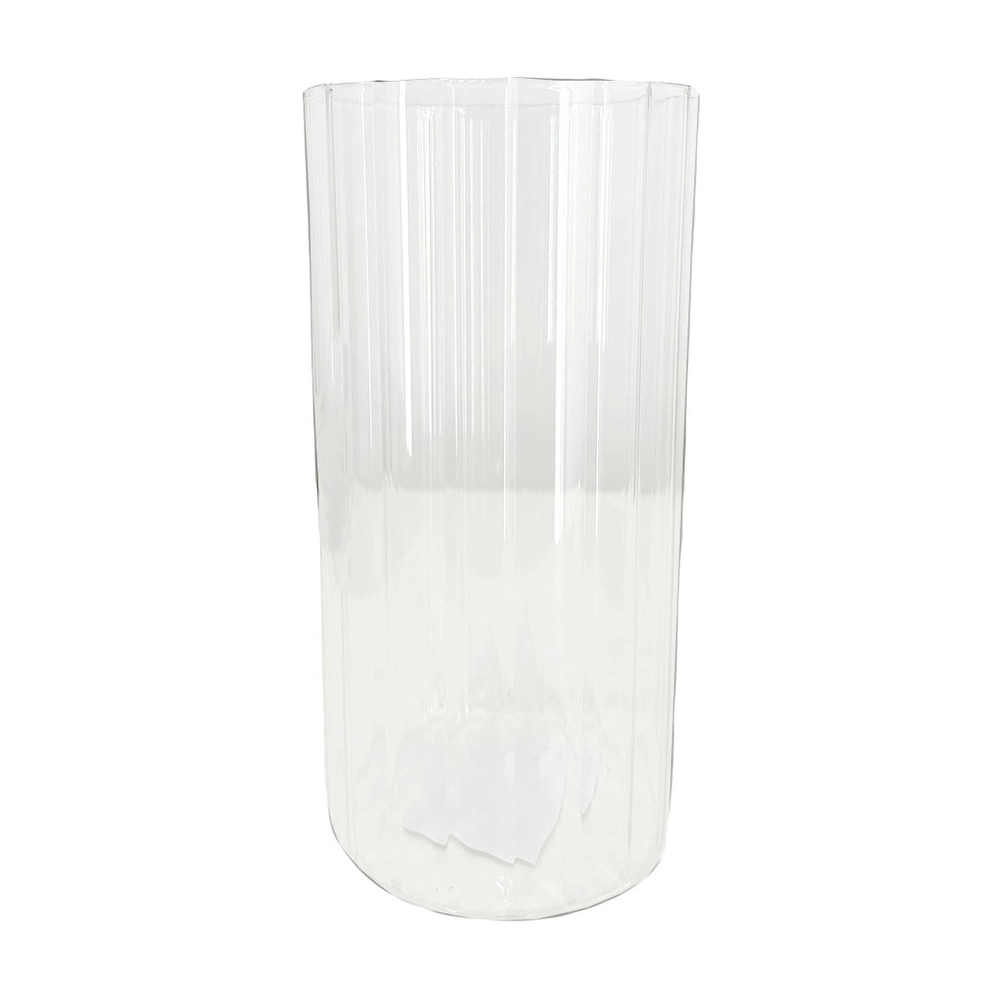 Ваза "Трубка 100 грани" (стекло), D10хH20 см Прозрачный