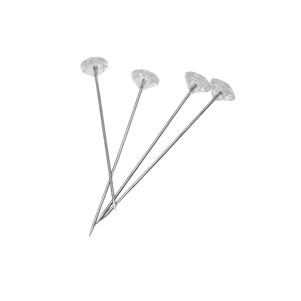 Булавки "Diamond Pins", D5 ммxH8 см, набор (100 шт) Прозрачный