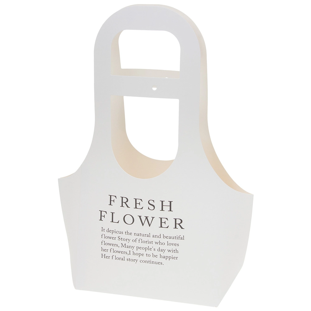 Сумка подарочная "Fresh Flowers" (картон), 25x9xH32 см, набор (10 шт) Белый