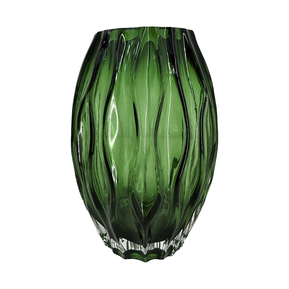 Ваза "Graceful Edge" (стекло), D14xH20 см Зеленый
