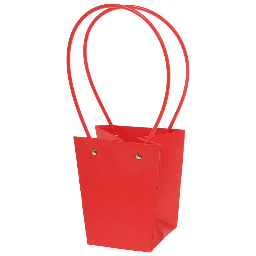 Сумка подарочная (картон), 13x9,5xH15,5 см, набор (10 шт), с ламинацией Красный