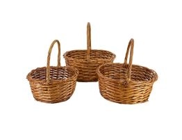 Корзина плетеная (ива), 29x20xH14/30 см - 40x29xH17/40 см, набор (3 шт) Натуральный