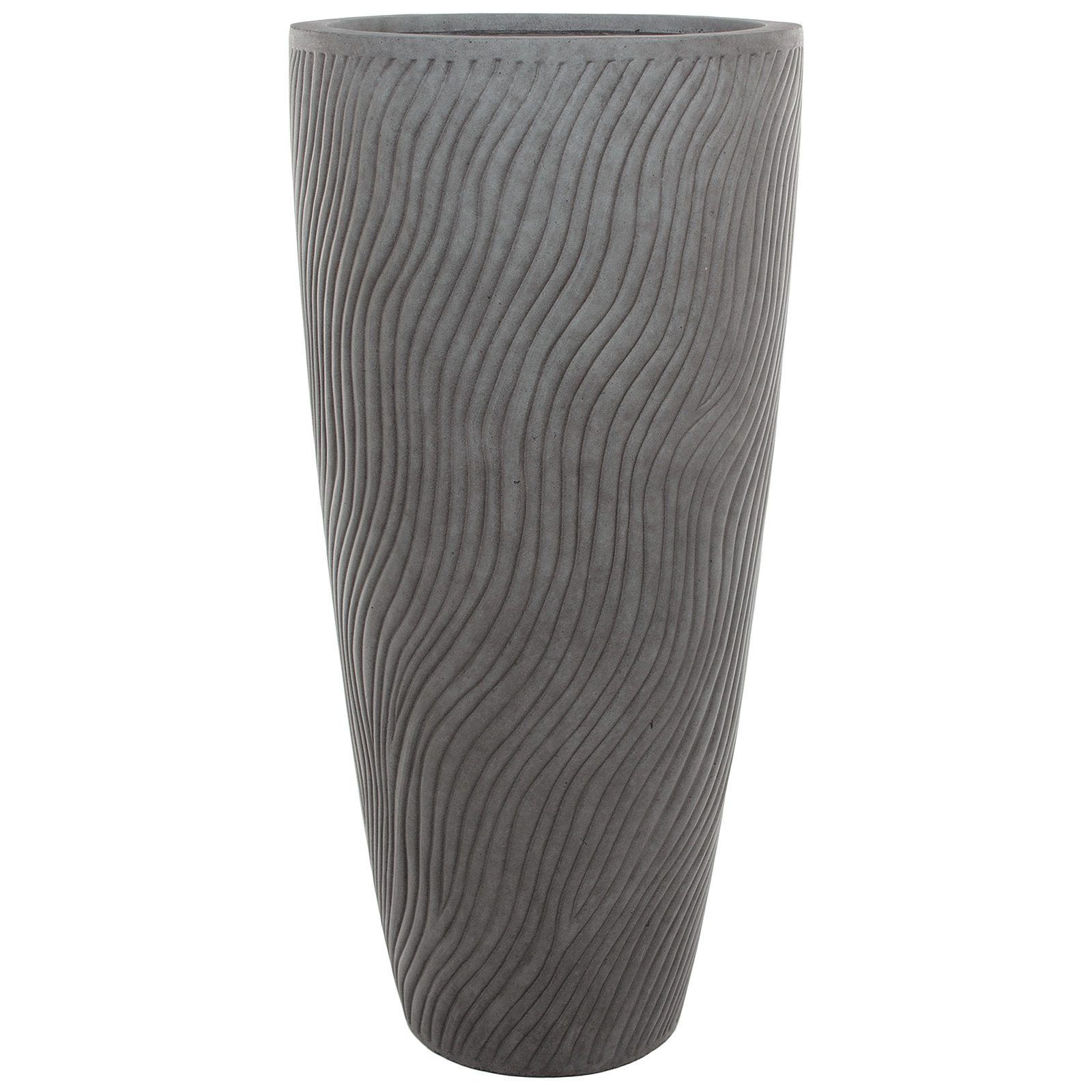 Кашпо Nobilis Marco "Sand Waves dark grey Vase" (файкостоун), D47хH99,5 см Темно-серый