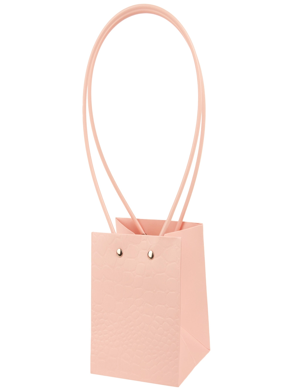 Сумка подарочная "Полосы" (картон), 11,5x10,5xH13 см, набор (10 шт), с ламинацией Персиковый
