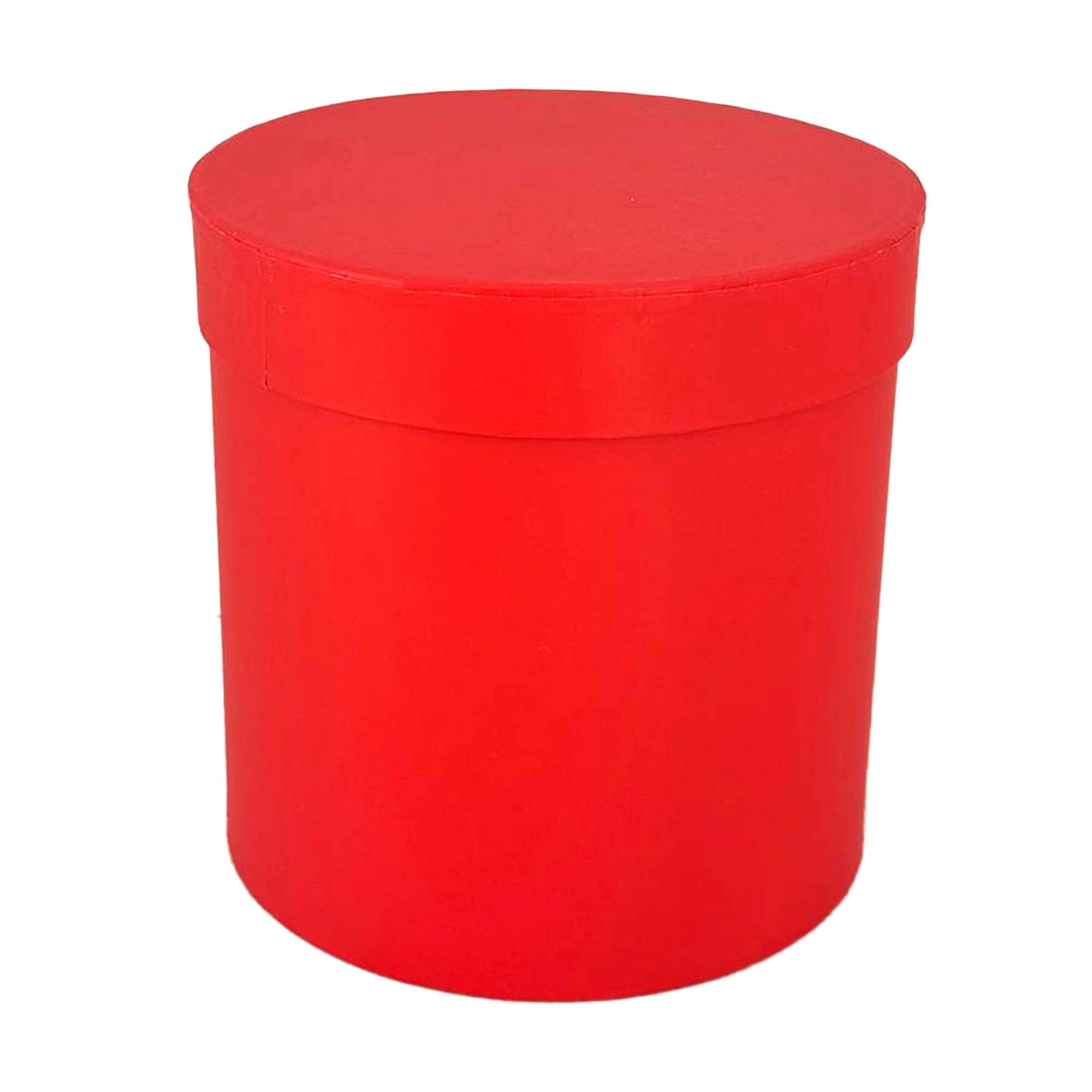 Коробка шляпная, D14xH14 см, с крышкой Красный