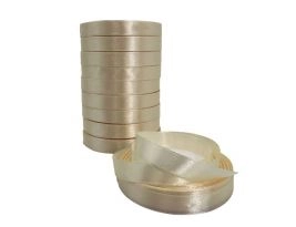 Лента атлас, 12 ммx25 ярд, набор (10 шт) Кремовый