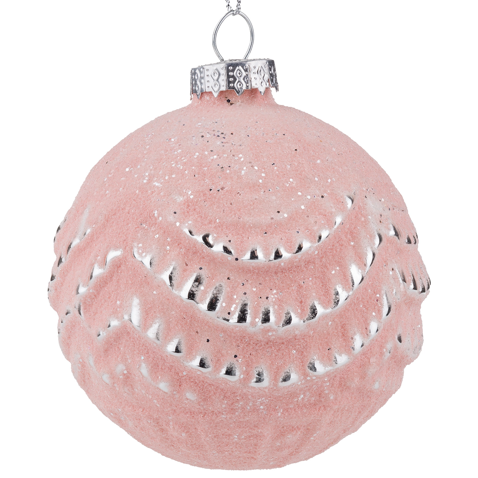 Елочная игрушка "Шар" (стекло), D8 см Светло-розовый